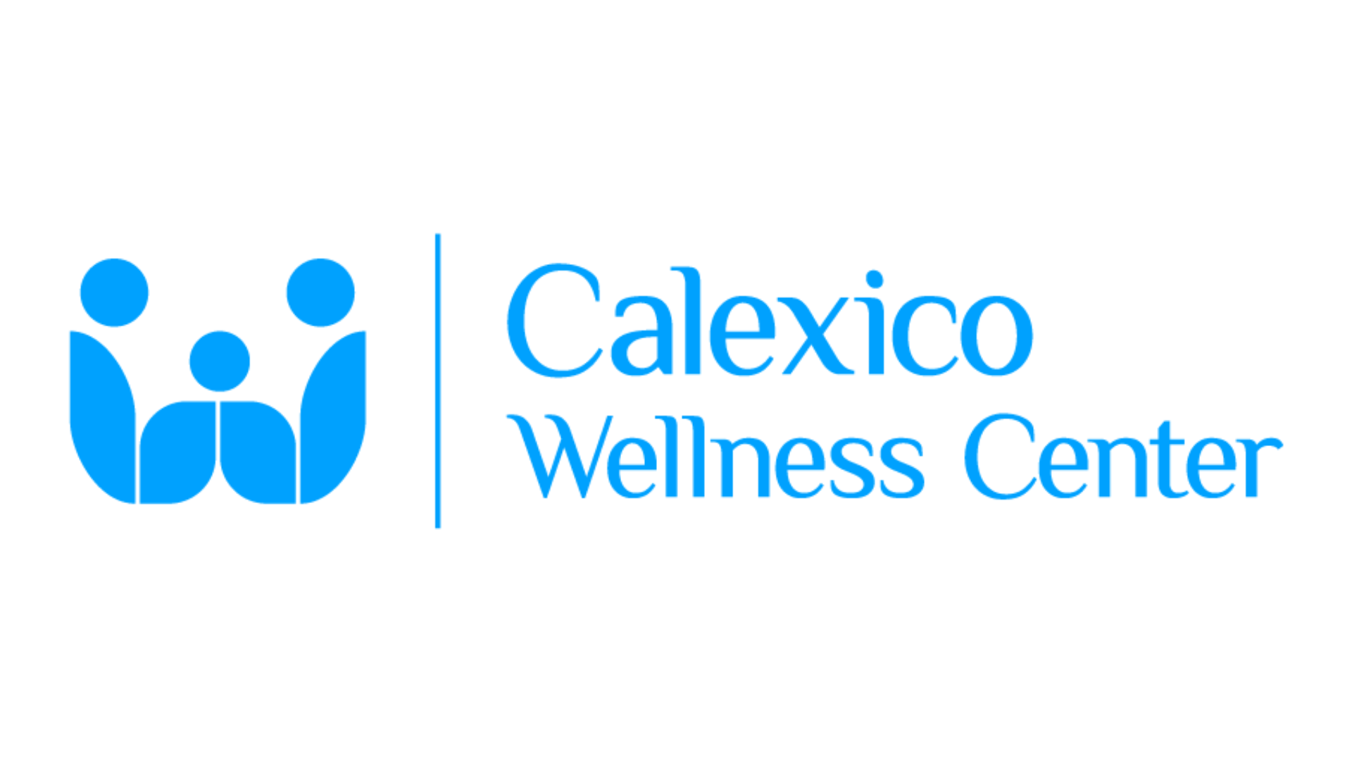Blue icons and text reading Calexico Wellness Center on a white background