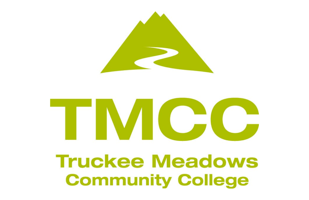Simple illustration of a mountain peak with the letters TMCC immediately underneath, and the words Truckee Meadow Community College written out across the bottom.