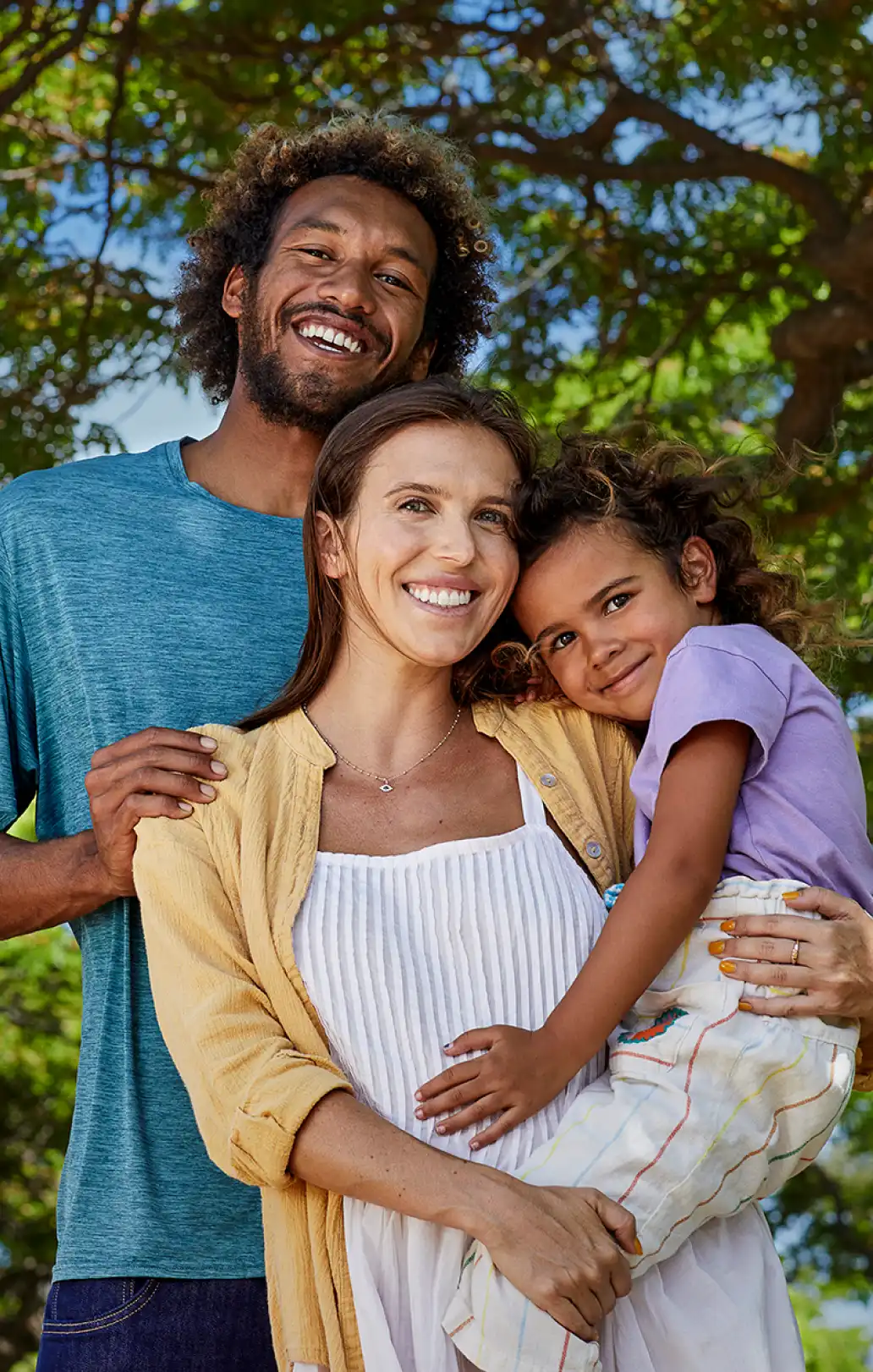 Young couple with biracial toddler child